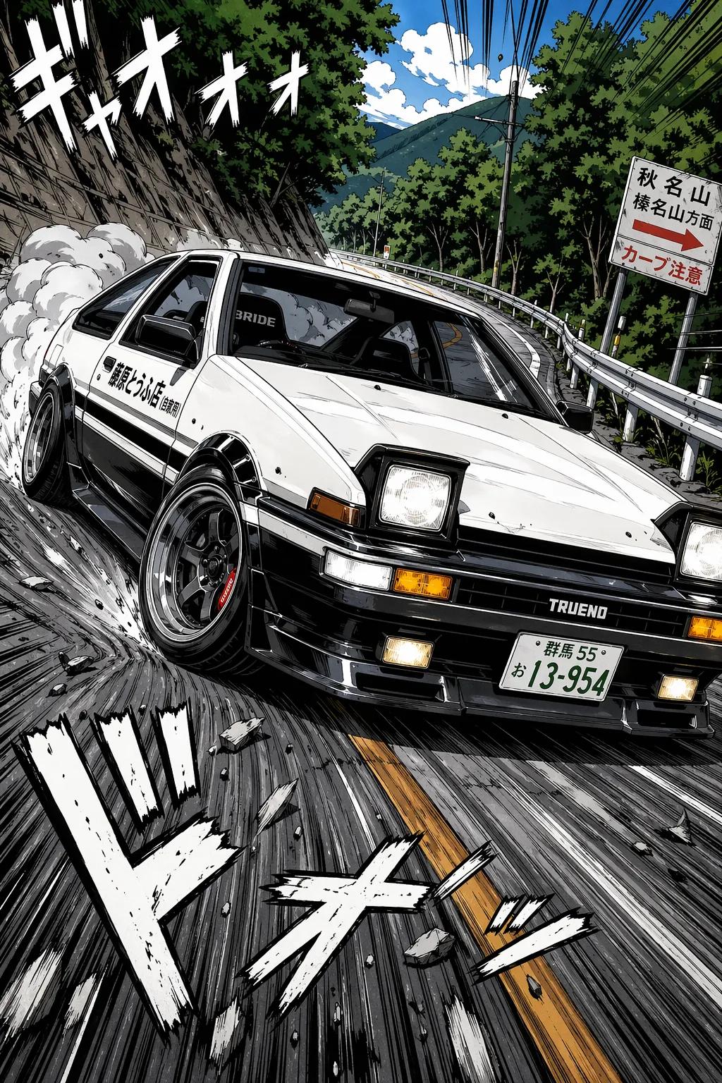High-energy color manga-style street racing