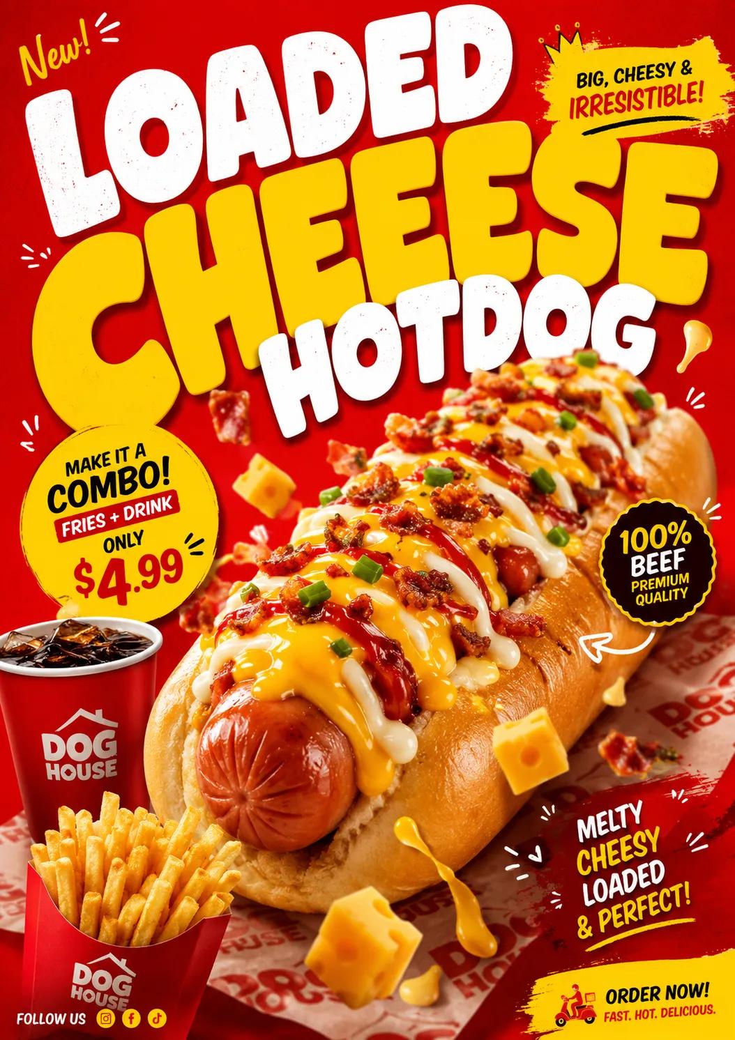 bold modern fast-food advertising poster