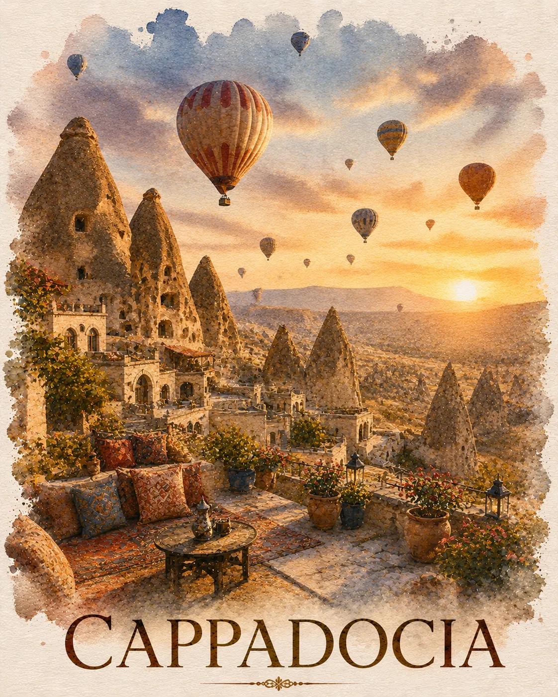 ultra-detailed cinematic watercolor travel illustration based on the destination