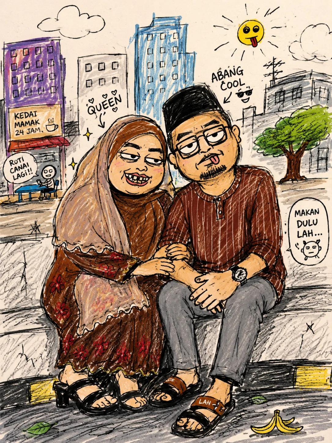 Photo into a funny ugly doodle drawing