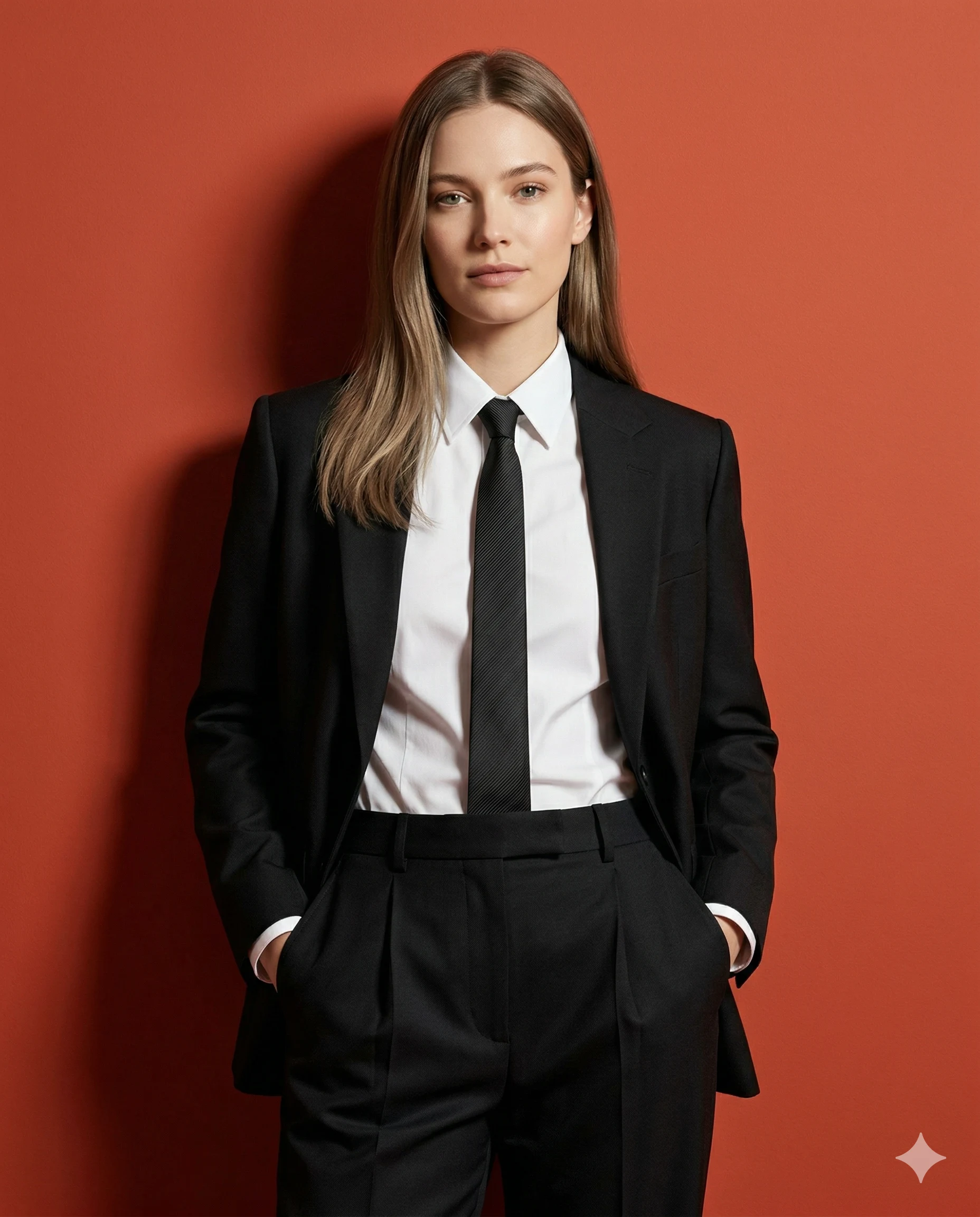 high-end fashion editorial studio portrait