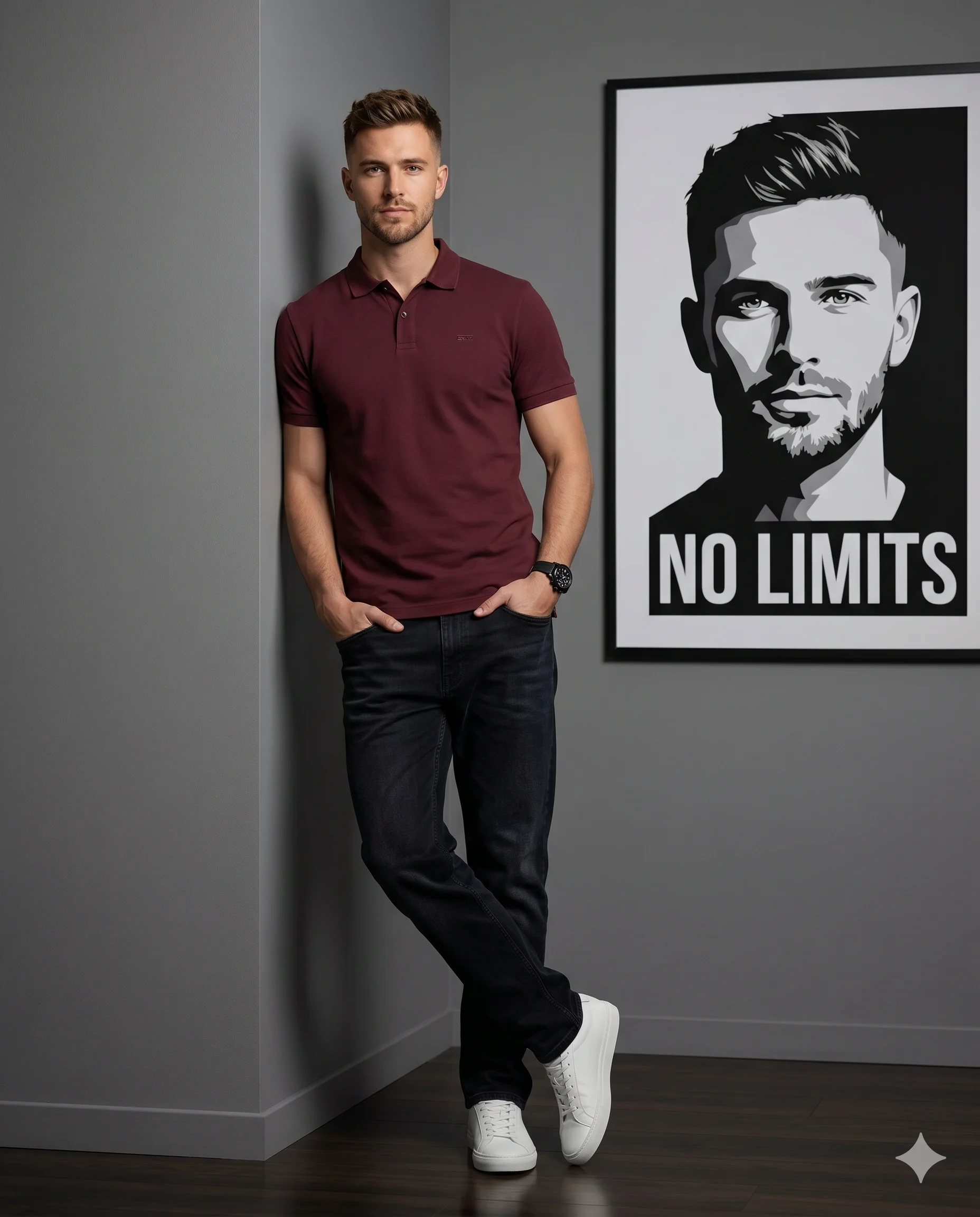 High-end studio portrait of a confident man