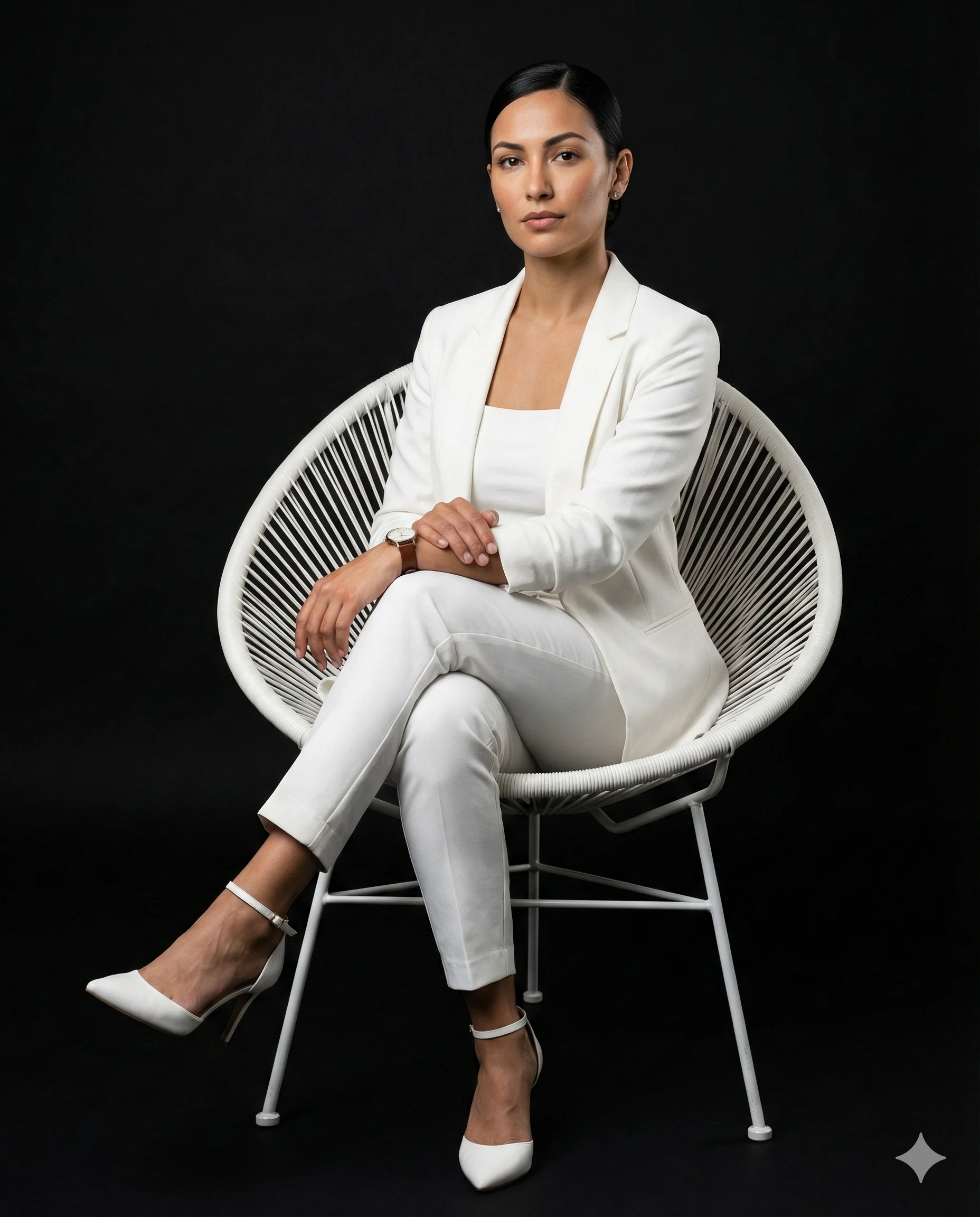 photorealistic full-body studio portrait