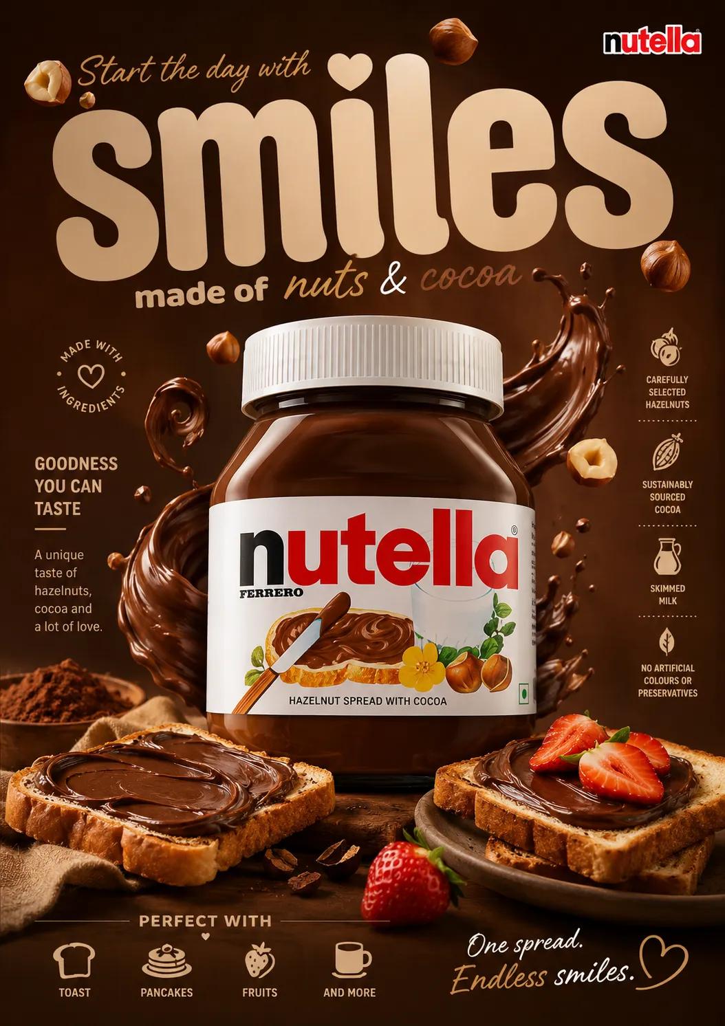 Chocolate spread advertising poster inspired by Nutella’s