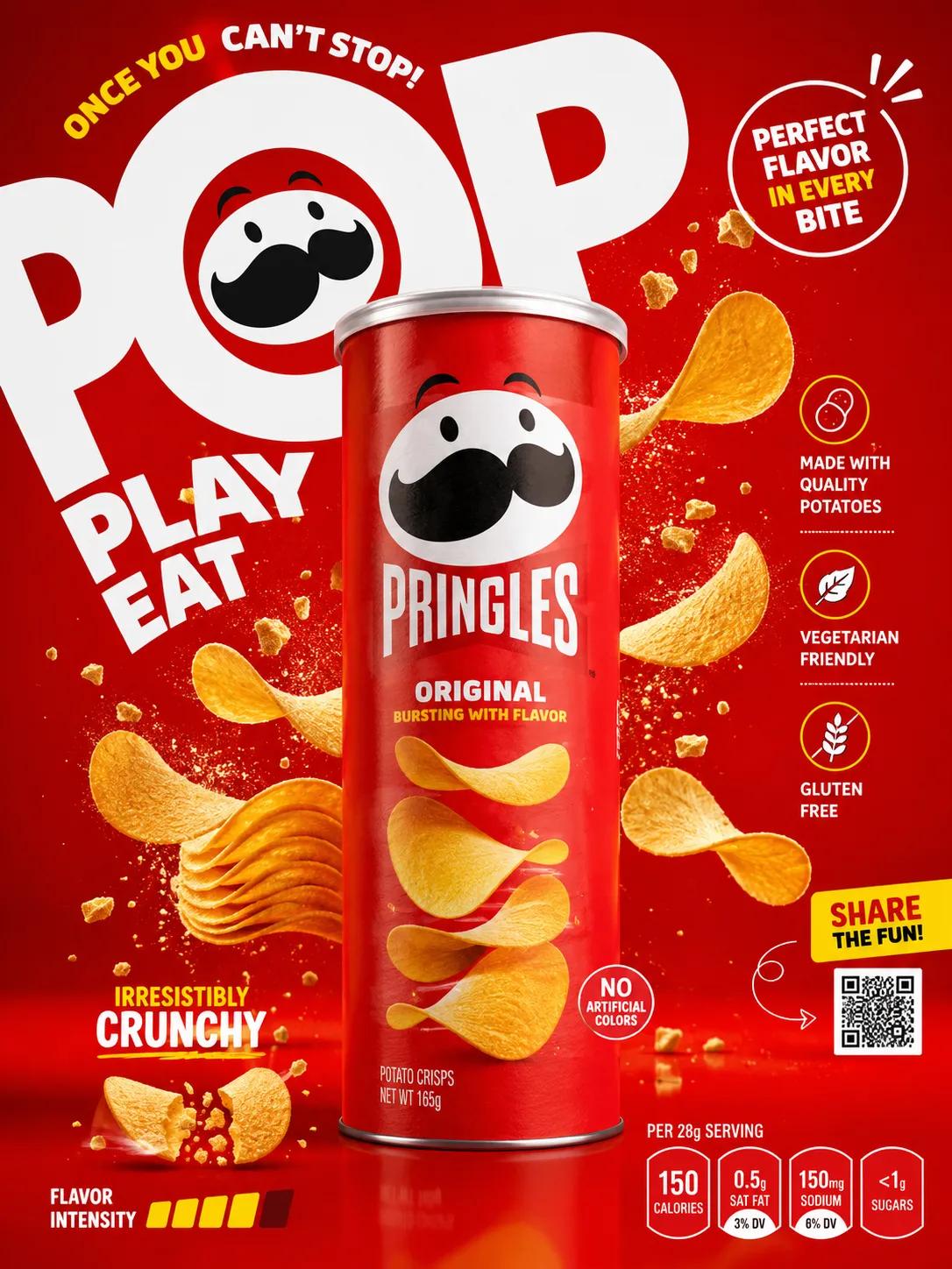 Chips advertising poster inspired by Pringles